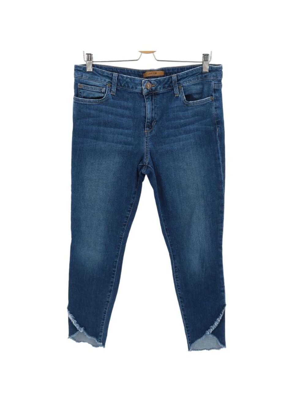 Joes Jeans Women 32 The Icon Mid Rise Skinny Ankle Raw Hem Blue Denim Jeans